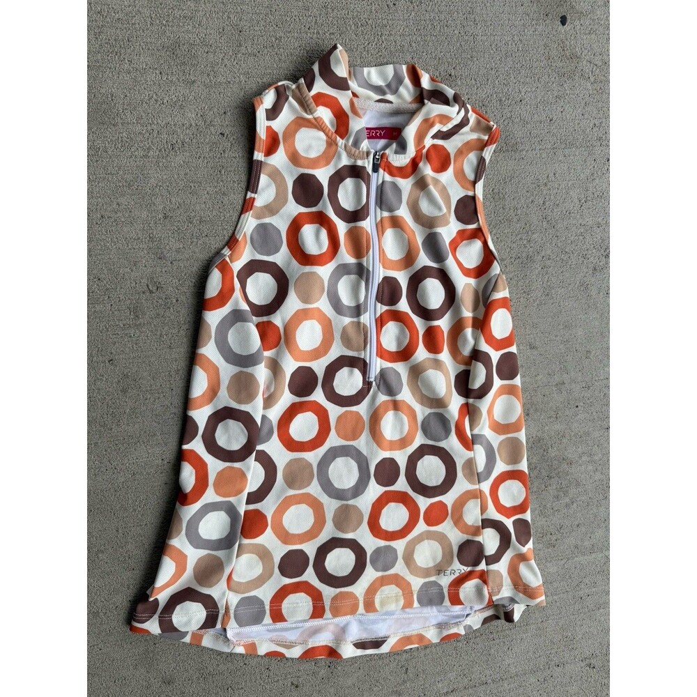 Terry Cycling Clothing Top Size M Orange Brown Gray
